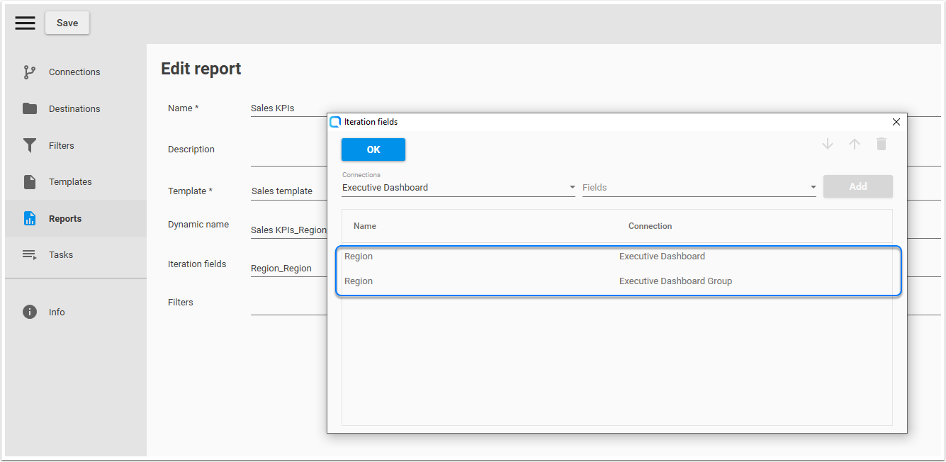 Linked Iteration Fields