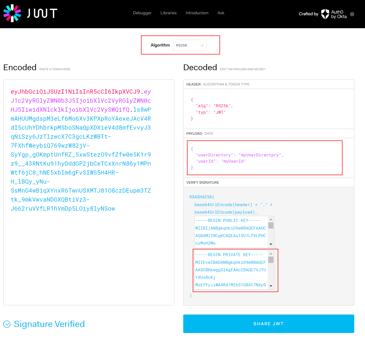 JWT.io JWT token example