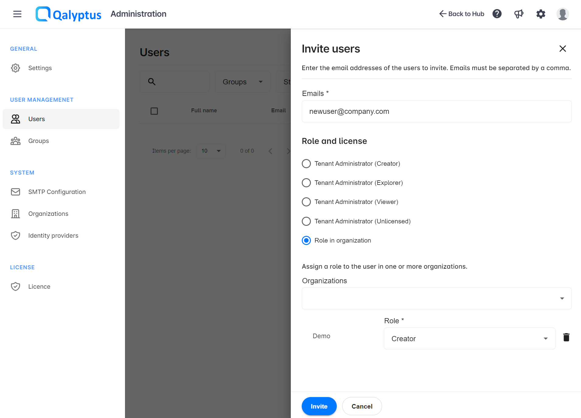 Assign a license to a new user