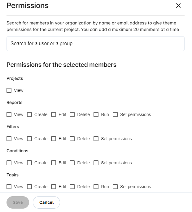 Qalyptus project permissions