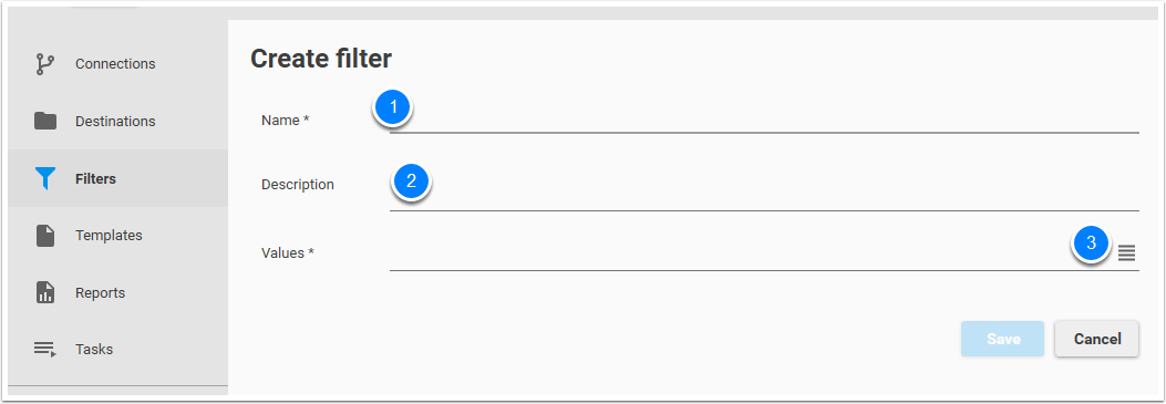 Qalyptus Create Filter Start Page
