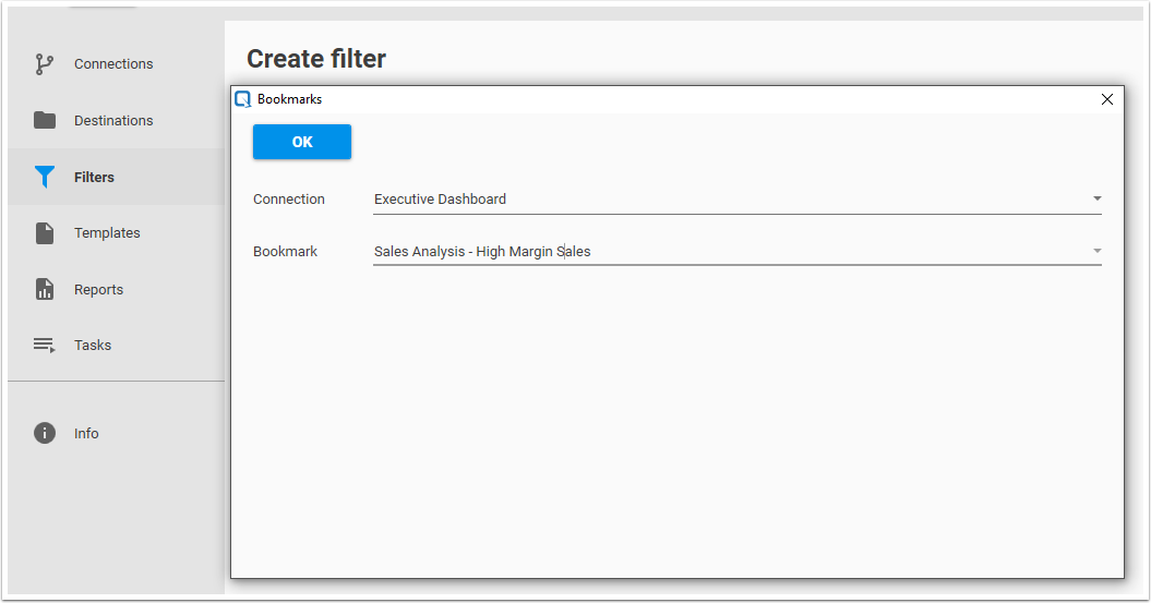 Qalyptus Filter Bookmarks