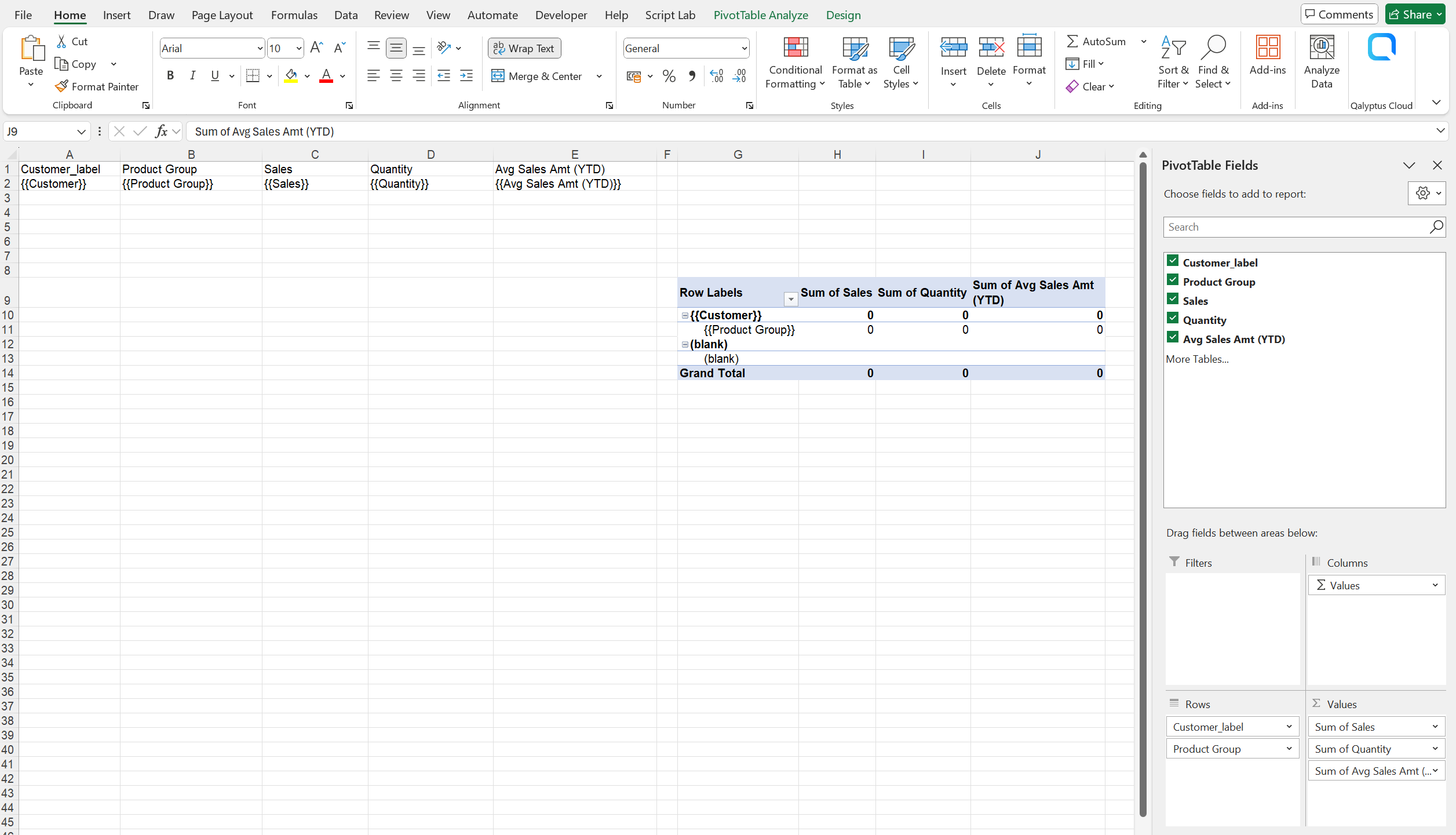 Qalyptus native Excel PivotTable