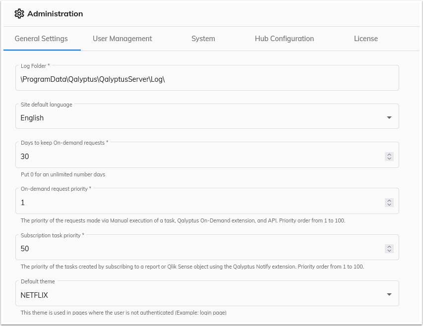 Qalyptus Server Default Theme
