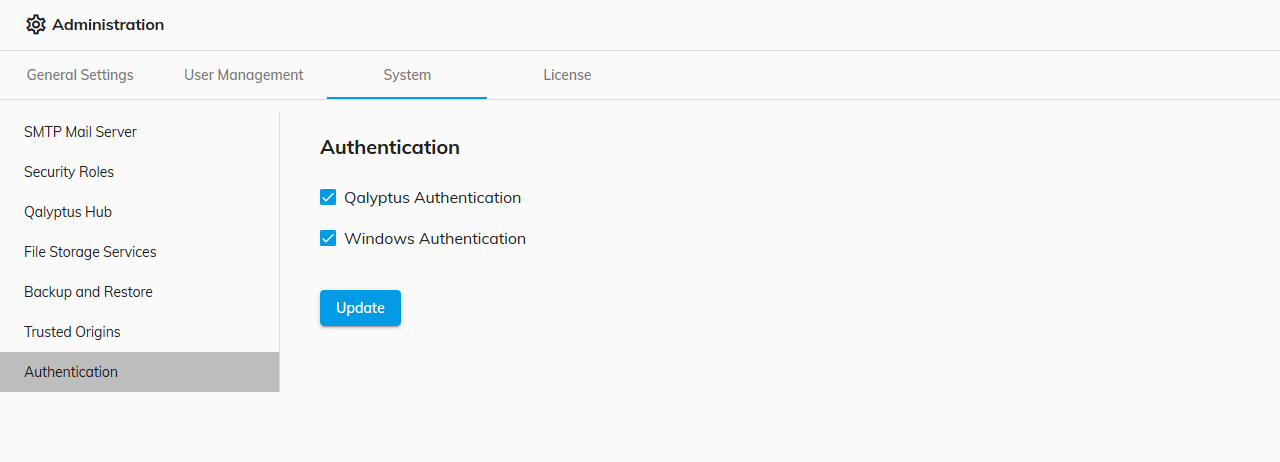 Qalyptus Server System Authentication