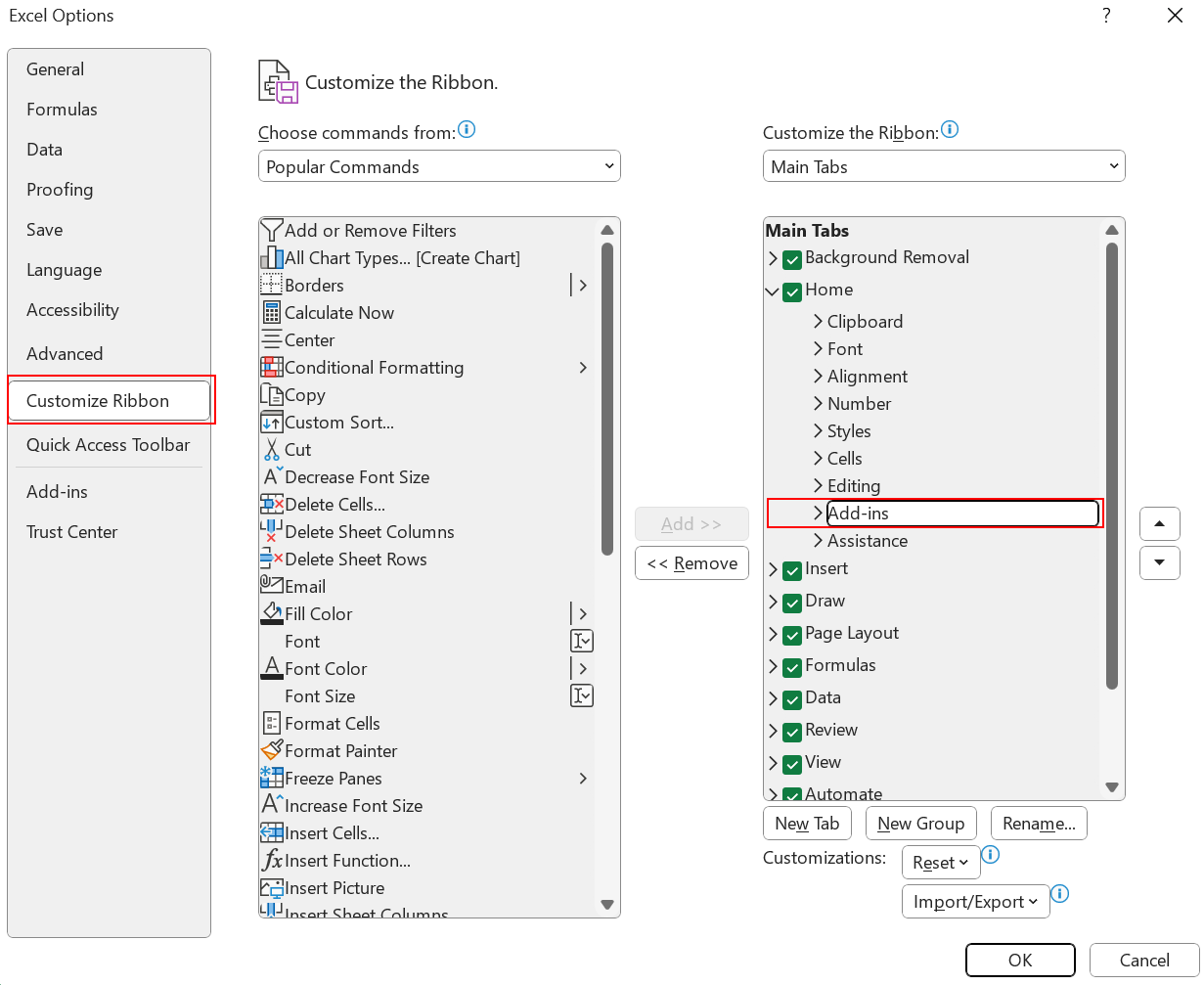 Qalyptus - personnaliser les compléments d'affichage du ruban Office