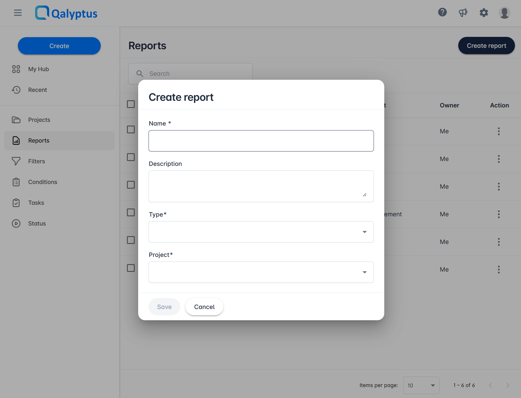 Qalyptus Cloud - créer un rapport