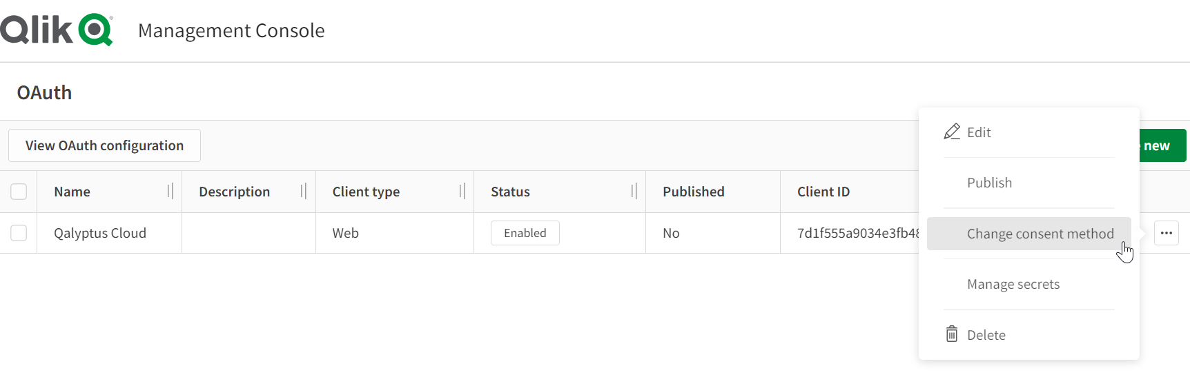 Qlik Sense modifie la méthode de consentement